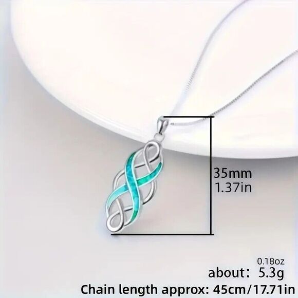 Celtic Pendant with Blue Stone Inlay - Picture 2 of 4